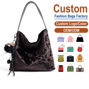 Bolso de Hombro de Cuero Genuino para Mujer, Color Marrón Oscuro, con Adorno de Pompón con Acabado de Terciopelo, Borla con Cuentas, Anti-Robo, 7 Pulgadas |   Personalizable - Product Image 1