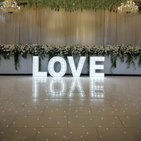 Décoration de scène de couleur blanche, piste de danse scintillante pour mariage