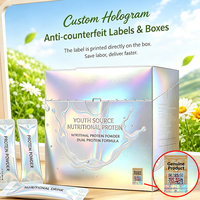 Boîte de collagène peptidique holographique anti-contrefaçon personnalisée de qualité supérieure avec code QR et logo gaufré à chaud pour fournisseur OEM en gros