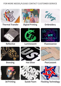 T-Shirt ricamata personalizzata 280gsm 100% in cotone di alta qualità con ricamo stampato il tuo Logo del marchio T-Shirt - Product Image 3