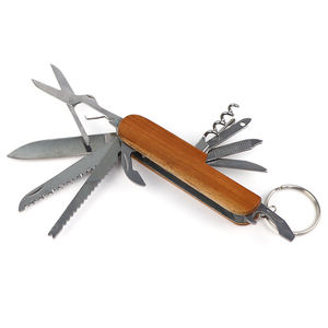 Logotipo personalizado 11 en 1 Cuchillo de bolsillo múltiple Cuchillo de recuerdo de metal Llavero - Product Image 2