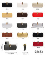 Nouvelle Pochette en PU Haut de Gamme Transfrontalière Style Européen et Américain Tendance Princesse avec Chaîne d'Épaule en Polyester Portable pour Femme