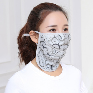 Cycling Sun Protection Mask Purple Flowers Adjustable Breathable UV Protection Face Mask For Women Outdoor Sports - Product Image 3