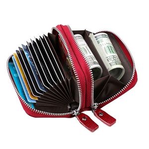 Factory Direct DoubleLayered RFIDBlocking DoubleDeck Leather Card Holder with Coin <b>Purse</b> Korean Style - Product Image 3