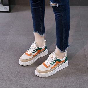 Zapatos Deportivos Casuales de Piel Blanca con Cordones y Plataforma Baja, Hechos en China, Modelo 2023, para Estudiantes, Otoño - Product Image 4