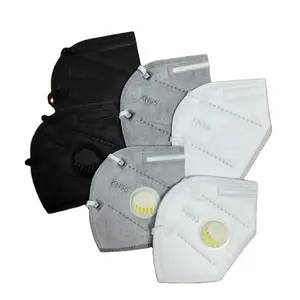 Masque jetable Kn95 Noir/Blanc/Gris Masques de sécurité anti-poussière Masque filtrant Boucles d'oreilles élastiques 5/6/7 couches