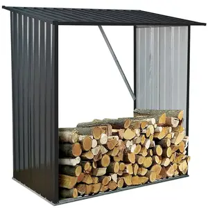 Outdoor Firewood Storage Racks Metal Domestic Bevel Roof Firewood Storage Shed