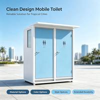 Toilettes portables modernes multi-emplacements en acier galvanisé, design écologique, construction durable, installation facile, ventilation pour