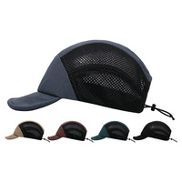 Logo personnalisé Casquettes de course avec maille Casquette de camp de sport à bord incurvé pour l'extérieur