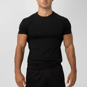 Fabricant OEM Vente en Gros Hommes T-shirt Respirant Blanc Slim Personnalisé Hommes O-cou Solide Hommes Muscle Fit T-shirt