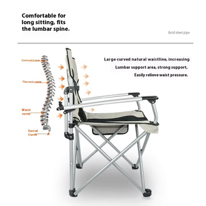 Vente en gros <span class=keywords><strong>de</strong></span> chaises <span class=keywords><strong>de</strong></span> camping pour pique-nique et pelouse chaise pliante portable pliable pour la plage et la pêche en plein air avec accoudoirs et <span class=keywords><strong>poche</strong></span> latérale - Product Image 4