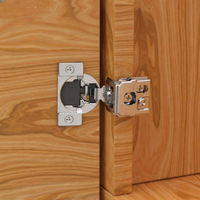 Charnière de porte d'armoire en acier 3D de 35 mm, finition nickel satiné, à superposition de 1-5/16 pouces, en forme de coupelle, à fermeture lente bidirectionnelle