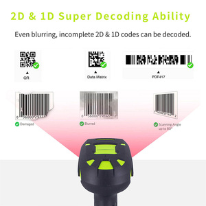 เครื่องอ่านบาร์โค้ดแบบมือถือไร้สาย USB 2D เครื่องสแกนบาร์โค้ดอุตสาหกรรมแบบพกพาระยะยาวพร้อมแท่นวางสำหรับซูเปอร์มาร์เก็ต - Product Image 3
