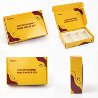 Boîte d'expédition personnalisée brillante pour snacks gourmands, en carton ondulé E, emballage cadeau pour dégustation et abonnement