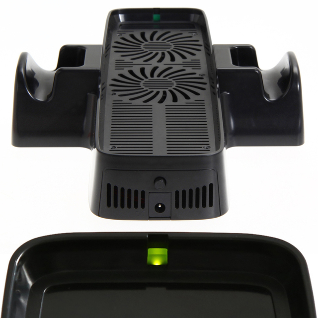 Dual Dock Cooler Stand with Cooling Fan for Xbox 360 Gamepad Holder Game Accessories for Comfort and Control