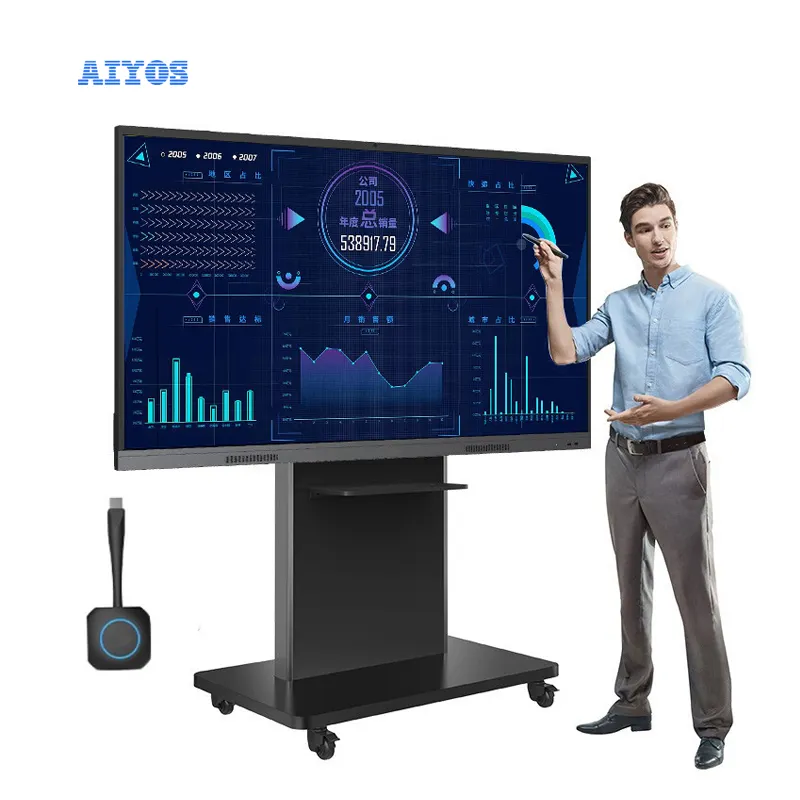 55 65 75 85 86 98นิ้ว4K 3840X2160อิเล็กทรอนิกส์หน้าจอสัมผัส Active Smart Board Interactive อิเล็กทรอนิกส์สีขาว Board