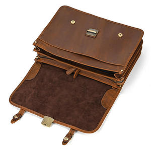 AndoBag Vintage 15-inch Computer Briefcase for Men Genuine Cowhide Business Handbag Crazy Horse Leather Shoulder Bag 1025 - Product Image 5
