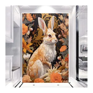 Çiçek tavşan resim mozaik sanat elmas nakış çapraz dikiş kitleri paskalya tam matkap DIY 5D elmas boyama ev dekorasyon