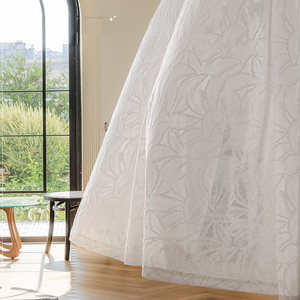 Tende Versatili Bianche con Motivo Jacquard ad Alta Trasparenza Personalizzabili Eleganti e Lussuose Decorazione Casa Moderna Tende con Texture - Product Image 3