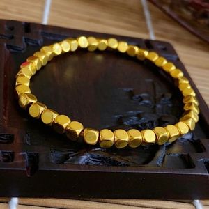 Xinfly Au999 Pure Gold Square Sugar <b>Beads</b> DIY Bracelet Necklace <b>Anklet</b> Jewelry Accessories - Product Image 3