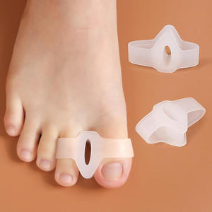 Nouvelle conception, bonne qualité, <span class=keywords><strong>orthèse</strong></span> de gel blanc pour hallux valgus, séparateur d'orteils à double trou, séparateur d'orteils en gel pour le gros orteil, universel, toutes saisons - Product Image 1
