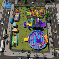 Parc à thème gonflable personnalisé, grande structure de jeux gonflable, équipement de terrain de jeux commercial, parc à thème gonflable extérieur pour enfants