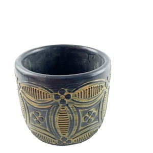Pot de fleurs moderne mignon <span class=keywords><strong>noir</strong></span> en béton Pot de fleurs succulentes de bureau Pots de ciment Moule Jardinières d'intérieur élégantes - Product Image 2