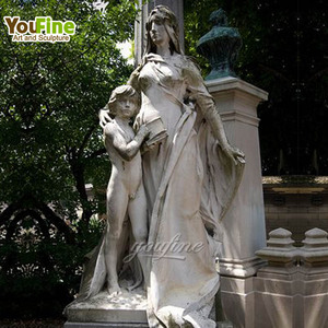 Estatuas <span class=keywords><strong>de</strong></span> piedra blanca famosas <span class=keywords><strong>de</strong></span> tamaño real personalizadas <span class=keywords><strong>para</strong></span> exteriores, escultura <span class=keywords><strong>de</strong></span> mármol <span class=keywords><strong>para</strong></span> mujer y niño - Product Image 3