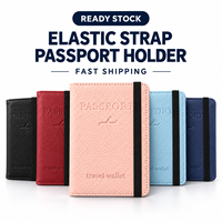 En stock – Coffret cadeau de luxe antivol : porte-passeport et carnet avec étiquette de bagage en similicuir PU, 10 couleurs – Cadeau d'entreprise