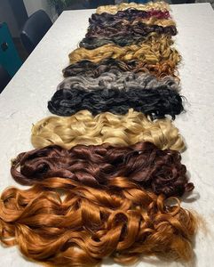 Extensions de cheveux synthétiques en boucles spirales de 22 pouces, cheveux de tressage YaKi, vague lâche, boucles françaises, tresses au crochet, cheveux blonds ondulés - Product Image 4