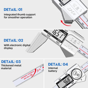 <span class=keywords><strong>Calibrador</strong></span> digital electrónico Hengliang, calibradores <span class=keywords><strong>Vernier</strong></span> de carcasa metálica de alta precisión, superficies anchas, estilo pico de pato, acero inoxidable - Product Image 3