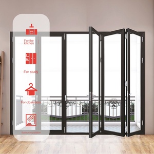 ประตูบานเลื่อนพาโนรามาแบบพับได้กรอบกระจกอลูมิเนียม - Product Image 5