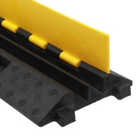 Couverture de câble en caoutchouc pour l'extérieur et l'intérieur, rampe, ponts de câble à 2 canaux, protecteur de rampe de câble