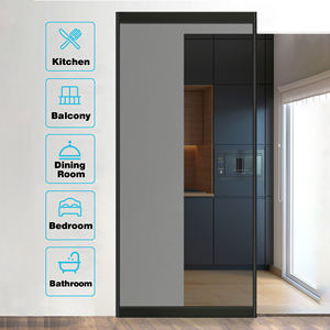 QW-601 Porta Scorrevole in Vetro con Telaio in Alluminio Invisibile a Chiusura Morbida Idraulica - Product Image 4