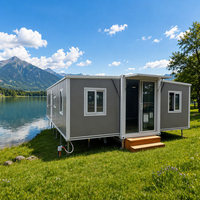 Contenedor de Acero Expandible de Doble Ala de 20 pies/40 pies, Villa Móvil Prefabricada para Exteriores, Resistente a Terremotos y Viento, Equipada con Baño Completo