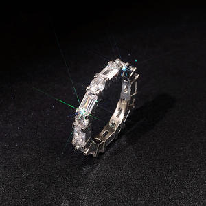 Bague F1374 pour femme en zircone cubique de laboratoire, sertie en canal, pierre ronde, pour fiançailles et mode - Product Image 2