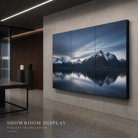 Mur vidéo LCD 65 pouces avec cadre de 0,88 mm, raccordement sans soudure, affichage numérique 4K pour musée, salle d'exposition, salle de présentation