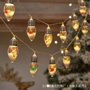 Nuevas Luces de Navidad LED Solares a Prueba de Agua IP67 con Batería de Botón, Decoración de Árbol de Navidad con Papá Noel y Muñeco de Nieve, Modelo 823 - Product Image 1