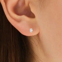 Boucles d'oreilles en or massif 14 carats avec diamants de laboratoire certifiés IGI GIA, clous d'oreilles de mariage, ensemble de bijoux fins et élégants, ovales