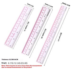 Commercio all'ingrosso speranza JS-6015 righello in plastica trasparente addensato doppio colore 15/20/30cm per studenti protezione degli occhi comodo - Product Image 2