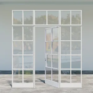 Porte française en verre isolé en alliage d'aluminium de Style moderne, porte à battants de balcon de Villa