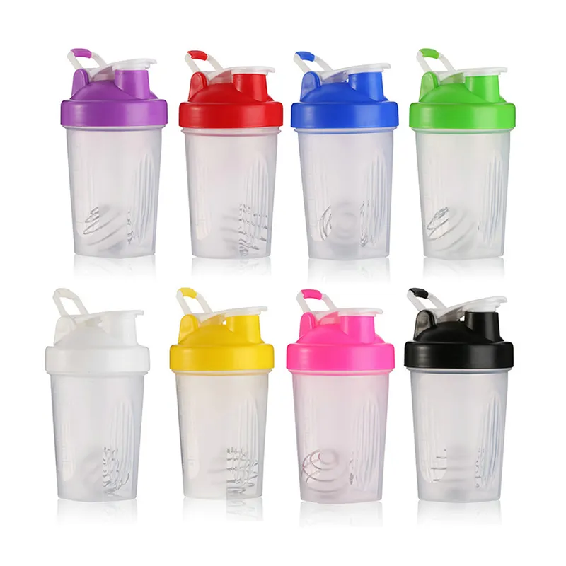 Bouteille Shaker de protéines pour Fitness, 400ml, contenant Transparent, en plastique, avec Logo personnalisé, vente en gros, économique