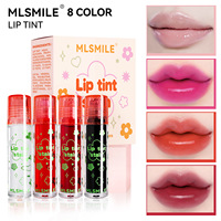 MLSMILE Kit Huile à Lèvres et Teinte Liquide Transfrontalier avec Applicateur Bille – Hydratation Longue Durée, Non Collant, Résistant à l'Eau 5ml*4