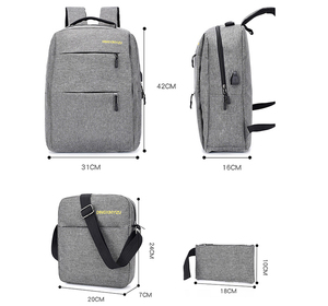 OMASKA दैनिक यूएसबी स्कूल बैग सेट bolsos डे ला mochila डेल ordenador portatil 3 में एक बैग सेट फैशन यूएसबी लैपटॉप बैग बैग - Product Image 3