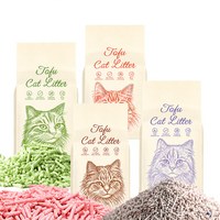 Litière pour chat en tofu biodégradable en fibres végétales de soja, soluble dans l'eau, prix d'usine, vente en gros