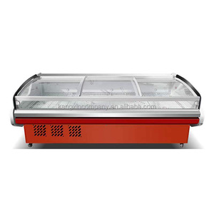 <strong>Restaurant</strong> Cooked showcase Display Meat <strong>Freezer</strong> Chiller Curved Glass <strong>Fast</strong> <strong>Food</strong>