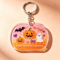 Grenzüberschreitender Europäisch-Amerikanischer Stil Halloween-Thanksgiving-Hochzeit Limitierter Acryl-Schlüsselanhänger Kürbis-Geist-Rosen-Designs Süß
