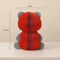 Ours en papier pliable tridimensionnel fait à la main en nid d'abeille, décoration durable et créative pour le bureau, le meuble TV et le hall d'entrée