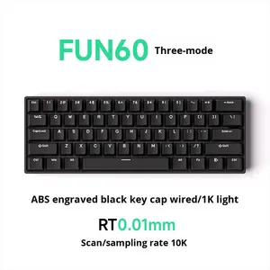 Clavier mécanique MonsGeek FUN60 E-Sports à interrupteurs magnétiques, trois modes, RVB, 61 touches, dédié au jeu, bureau, contrat sans peur - Product Image 1