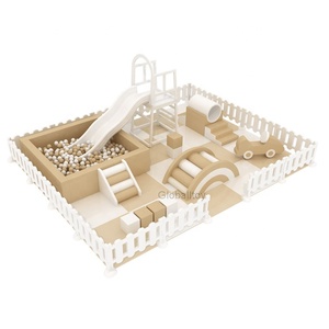 LUXE - Área de Juegos Suave Blanca y Beige con Piscina de Pelotas Grande de 8 pies x 8 pies y Tobogán - Product Image 1